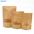 Sacchi di carta stanti d'imballaggio di Kraft della stagnola del sacchetto del caffè con la chiara finestra per alimento